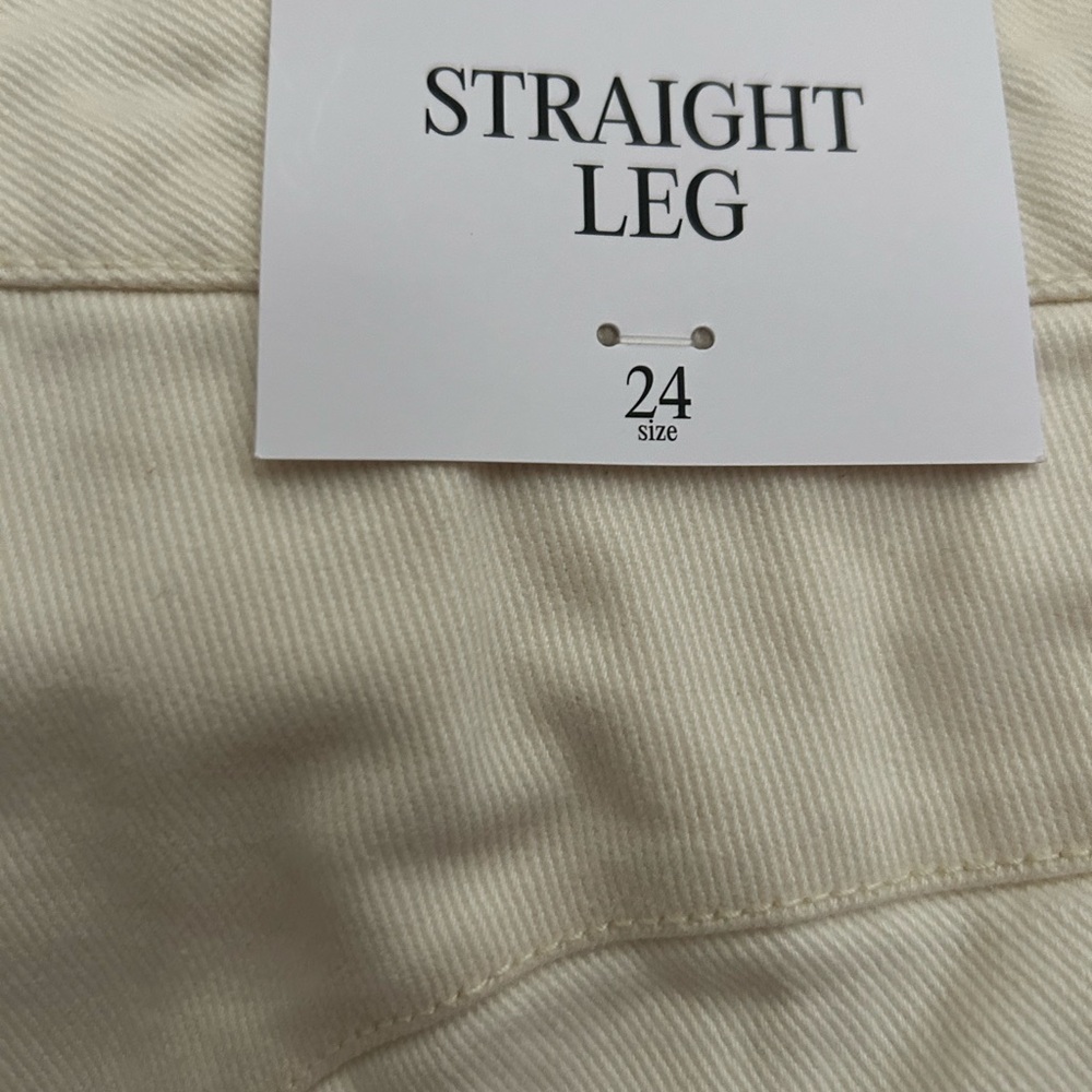 Future Collective Women's Wide Leg Trousers Jeans Crème Beige New high rise - Picture 3 of 7